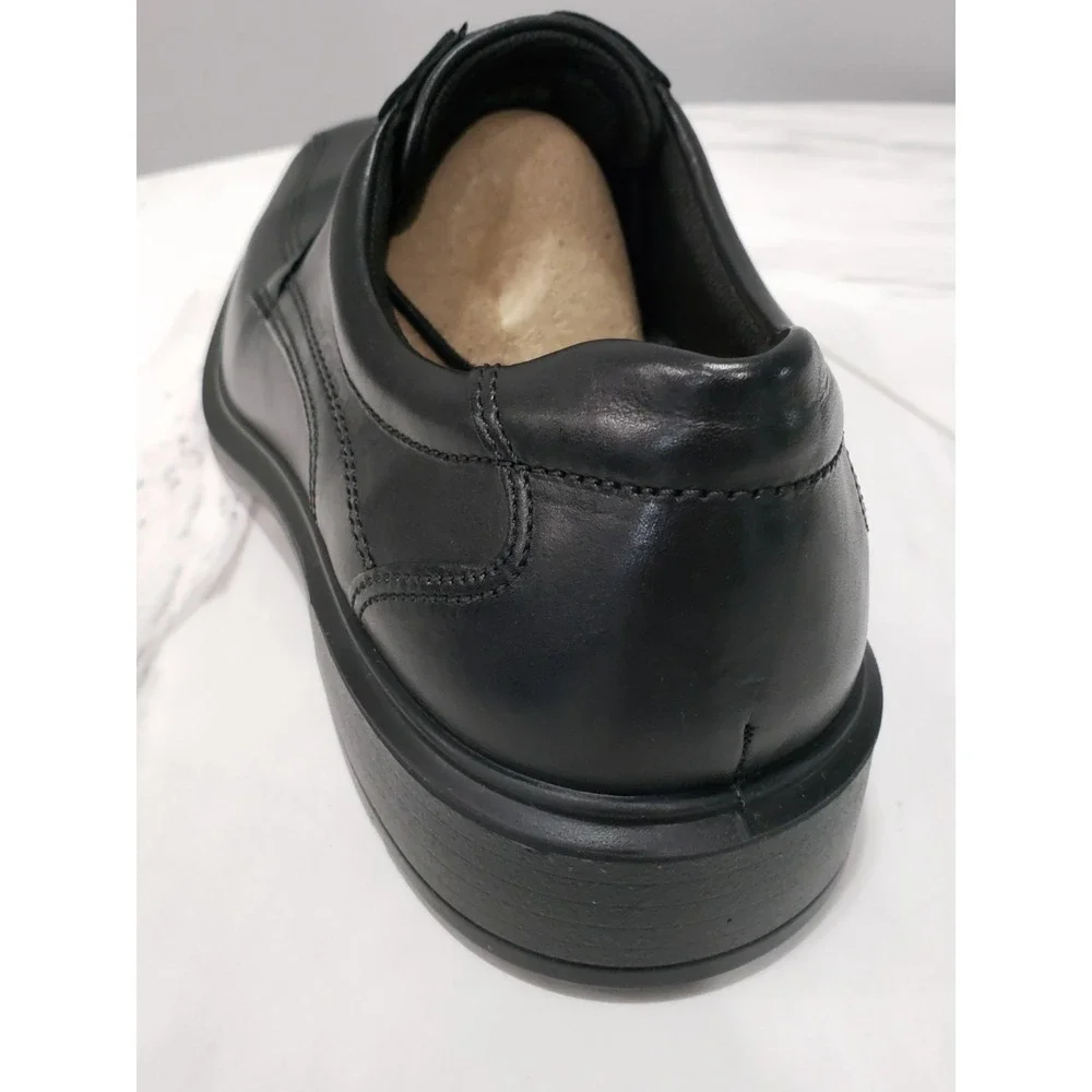 NEW Ecco Helsinki 2 Leather Derby Shoes Square Toe Black Size US 10-10.5 EU44